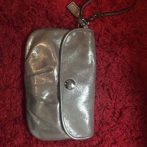 Coach iridescent wristlet